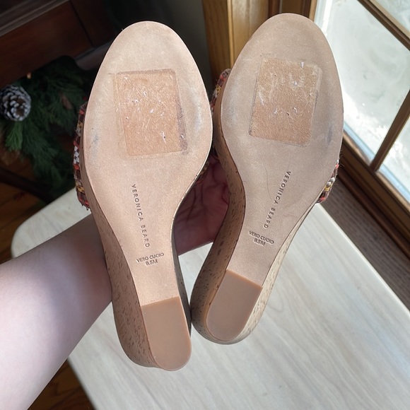 VERONICA BEARD NWOT Womens Sz 9.5 Dali Multi Woven Cork Wedge Sandals Brown - Picture 13 of 16